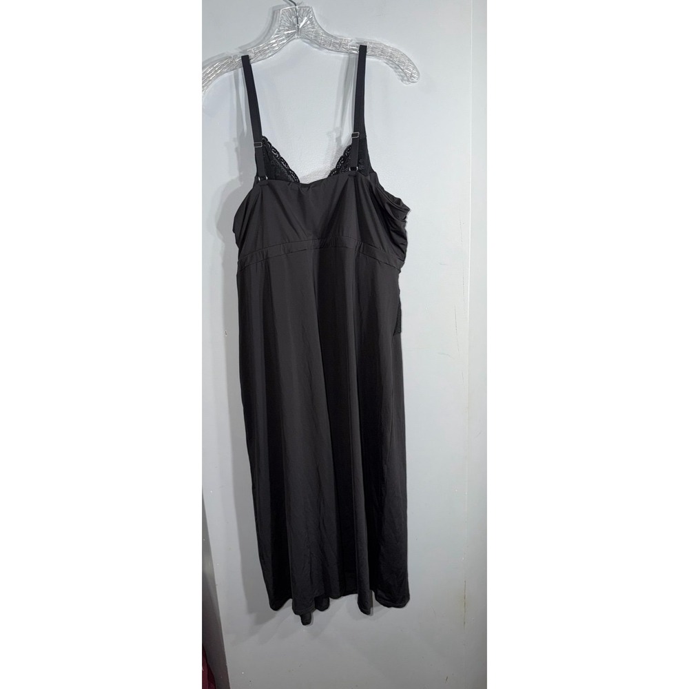 Montelle intimates black triangle v neck slip sleep dress XXL - Picture 3 of 7